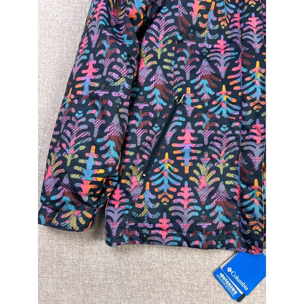 Columbia Girls Interchange Omni-Heat Jacket L 14/16 Multicolor Tree Print